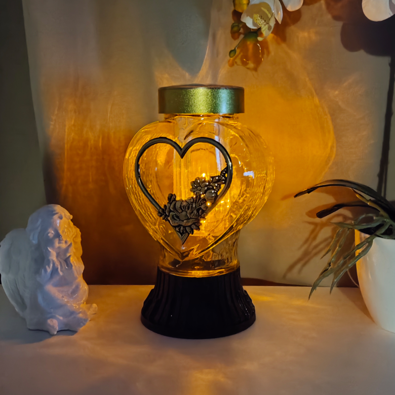 Лампадка серце на сонячній батареї LP119 Solar Gold