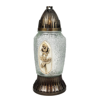 Лампадка скляна середня з трояндою LP354 Mini Zywica 20 год