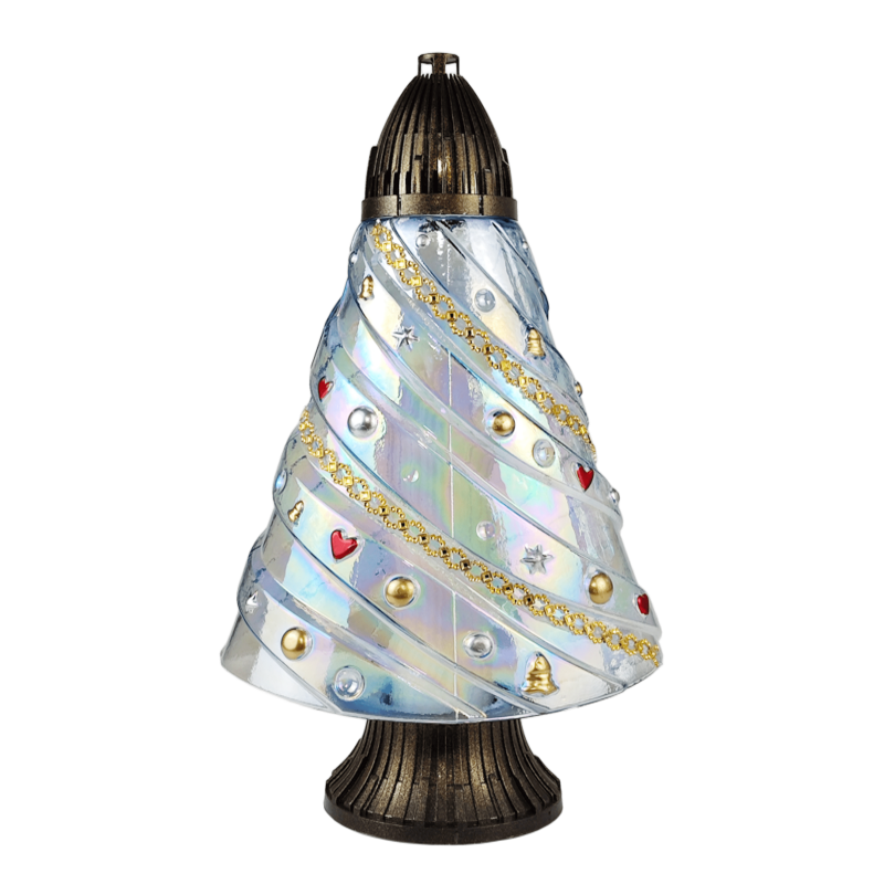 Лампадка ялинка велика Новорічна Спіраль Пласка прозора 40 см