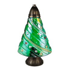 Лампадка ялинка велика Новорічна Спіраль Пласка зелена 40см