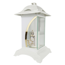 Лампадка «Біла Світлиця» з декором свічки 33см Prosty-1