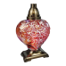 Лампадка скляна велика серце Serce Roza червоне 33год