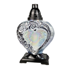 Лампадка скляна велика серце Serce Roza прозора 33год
