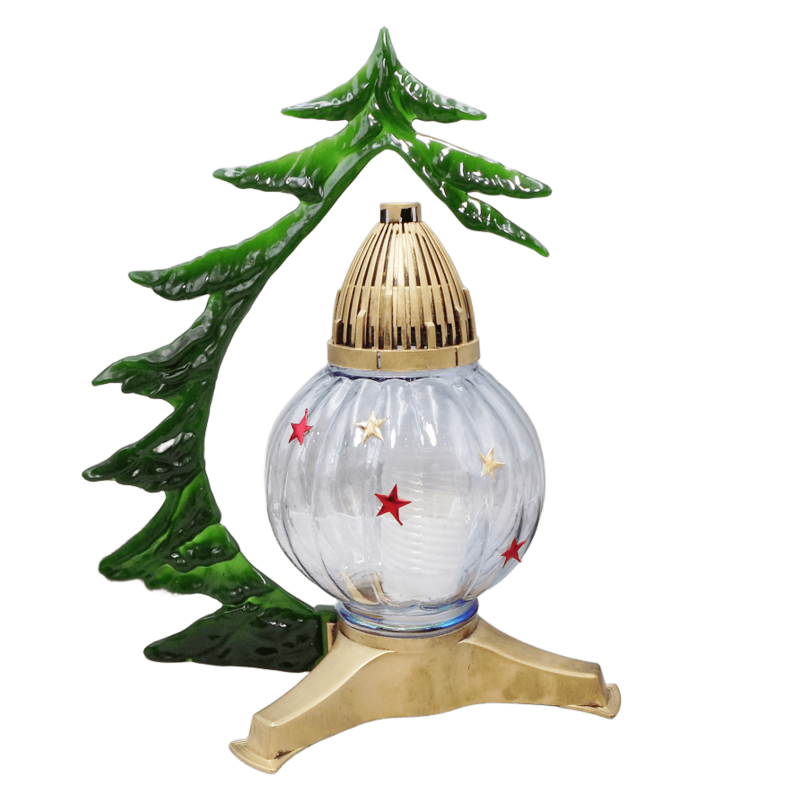 Лампадка скляна куля прозора Різдвяна Stroik 37см