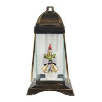 Лампадка новорічна скляна з декором свічки Trapez-3