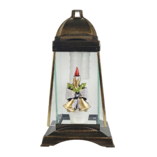 Лампадка новорічна скляна з декором свічки Trapez-3