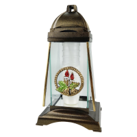 Лампадка новорічна скляна з декором двох свічок Trapez-3