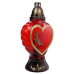 Лампадка велика скляна серце вінок червона