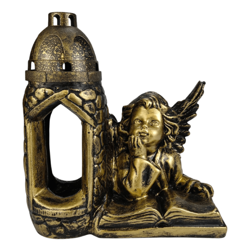 Гіпсова статуетка з лампадкою бронзова Ангел з Книгою Гіпсова статуетка з лампадкою бронзова Ангел з Книгою