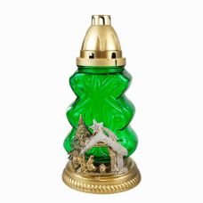 Лампадка скляна ялинка Різдвяний Вертеп ZN-35