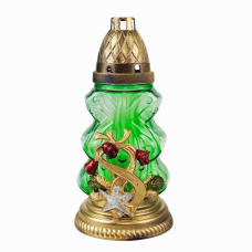 Лампадка скляна ялинка Різдвяні дзвіночки ZN-35