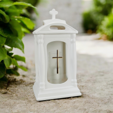 Керамічна лампадка 32см Zegar Bialy