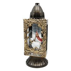 Лампадка середня коричнева великодня з ягням Glass Art 33год