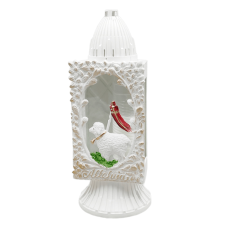 Лампадка середня біла великодня з ягням Glass Art 33 год