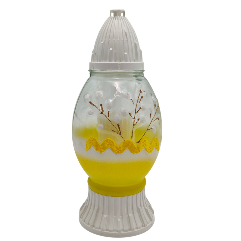 Лампадка скляна середня великоднє яйце  LPJ3 Brokat maly 33год