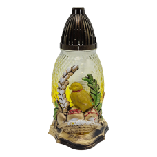 Лампадка скляна середня великодня з аплікацією ZPJ2 Apl 20год