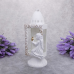 Лампадка капличка середня біла з ангелом Glass Art 33год