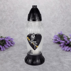 Лампадка скляна з серцем та трояндою LP229 Ozdoba 33год