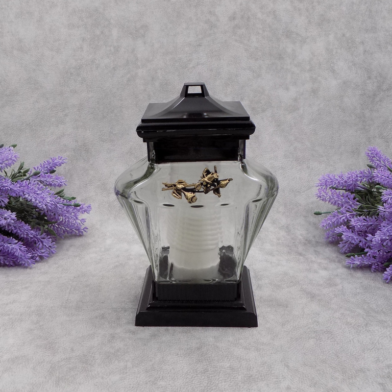 Лампадка скляна золотиста троянда LC3 Urna 20год