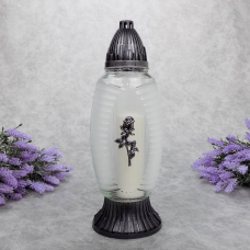 Лампадка скляна велика з трояндою LP1930 33 год