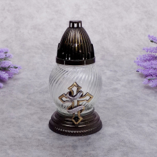 Лампадка мала куля з аплікацією хрест 02Apl 17год