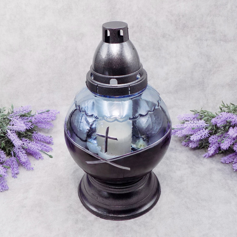 Лампадка скляна куля середня LPD Kula Tasma 45год чорна