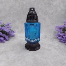 Лампадка скляна із серцем блакитна T31U 14год