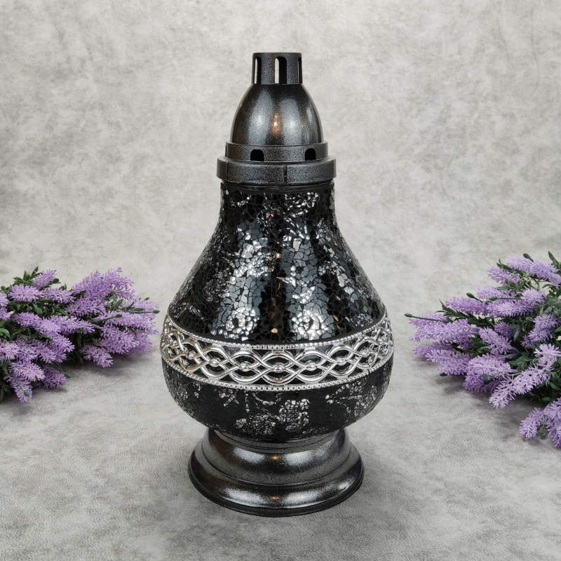 Лампадка скляна елегантна Witraz Karafka чорна