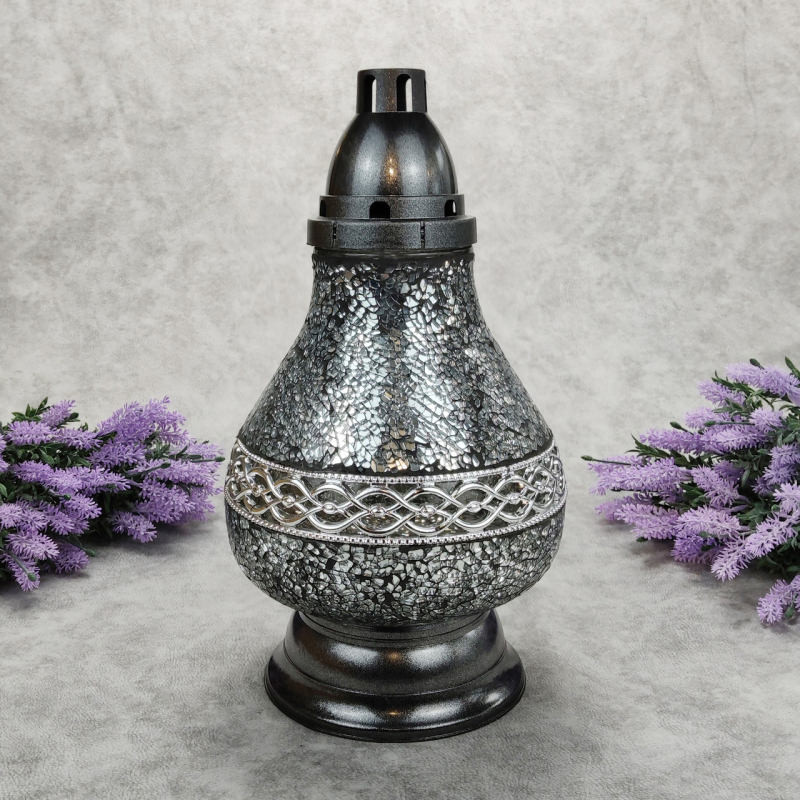 Лампадка скляна елегантна Witraz Karafka срібляста