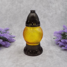 Лампадка скляна куля Світло спіралі 14WKL жовта 17год