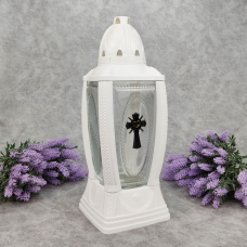 Лампадка велика скляна біла 355KA