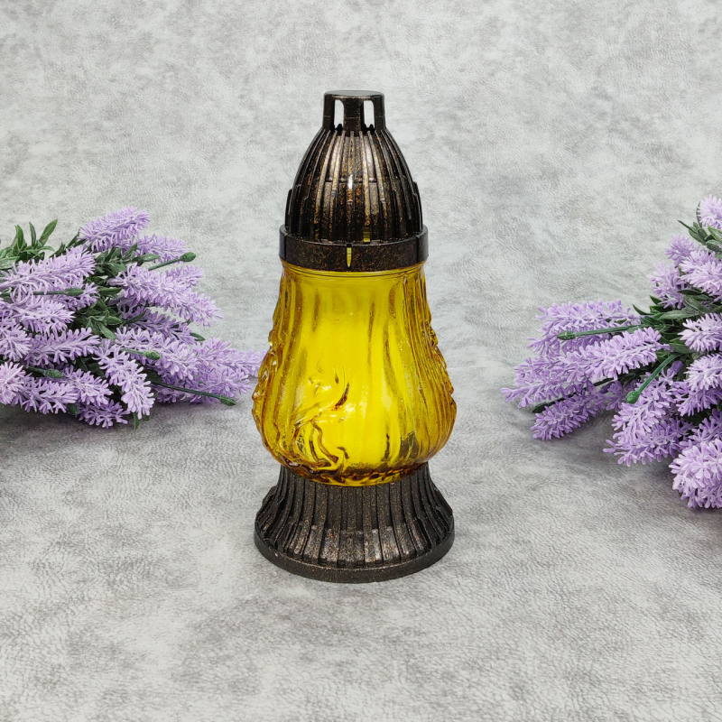 Лампадка скляна маленька мікс Promien mini 14год жовтий