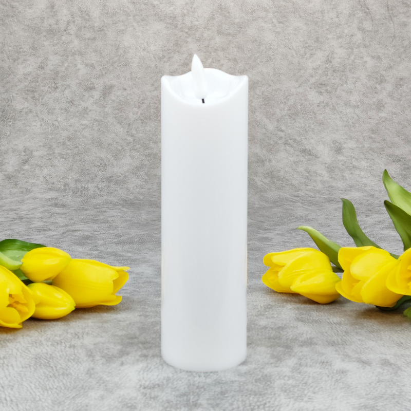 Свічка на батарейках Led Cortina WF003H біла 17см