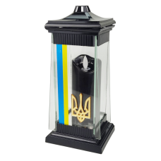 Лампадка скляна середня патріотична для Героїв Art 3T 90дн зі свічкою Led