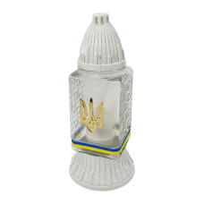 Лампадка скляна середня для Героїв патріотична Герб України LP54U  20год