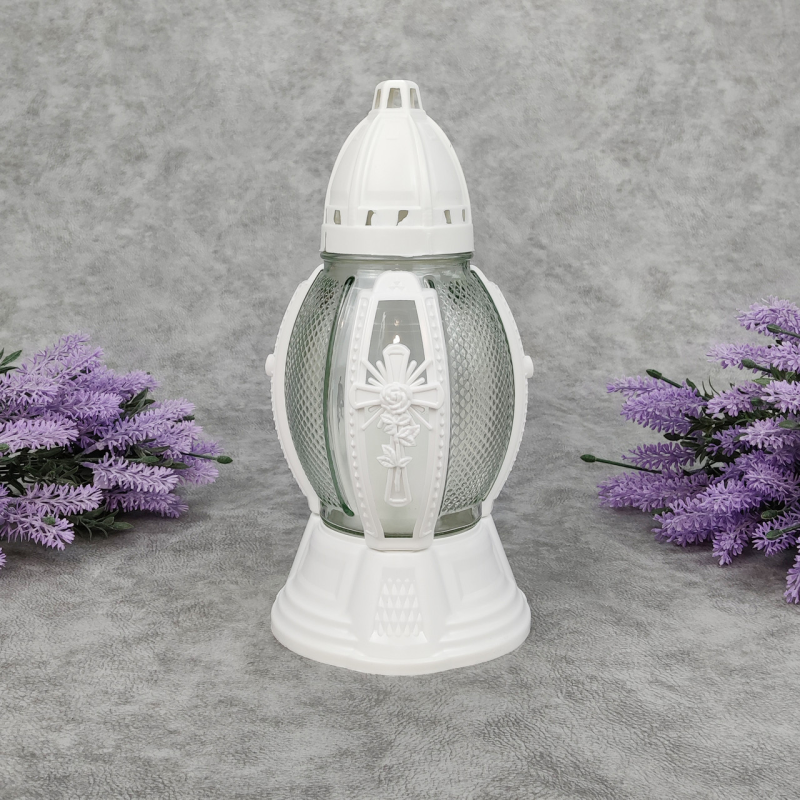 Лампадка скляна середня в ажурному оздобленні 456P