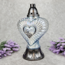 Лампадка скляна велика серце Serce Duze 64 год прозора