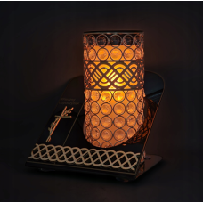 Лампадка велика ажурна золотиста на сонячній батареї Witraz Vip Gold