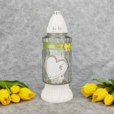 Лампадка середня скляна зі стрічкою 767U 33год