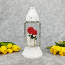 Лампадка скляна середня з трояндами 576U  20год