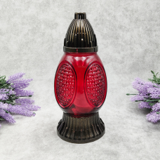 Лампадка скляна середня 574U 20ч Червона