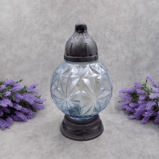 Лампадка скляна рельєфна Куля велика 33год