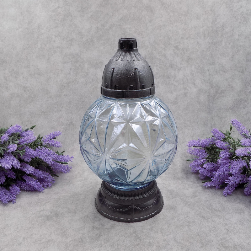 Лампадка скляна рельєфна Куля велика 33год Лампадка скляна рельєфна Куля велика 33год