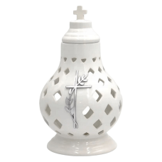 Лампадка середня керамічна Karafa біла