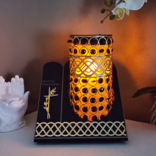 Лампадка велика ажурна золотиста на сонячній батареї Witraz Vip Gold Чорний