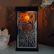 Лампадка на сонячній батареї чорна ажурна велика Fermo