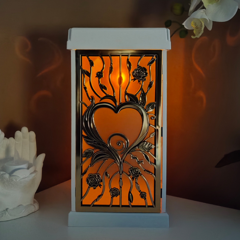 Лампадка на сонячній батареї біла ажурна велика Fermo