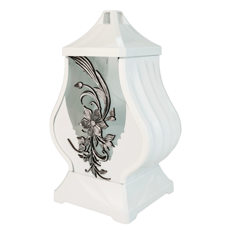 Лампадка біла елегантна з аплікацією Rozeta