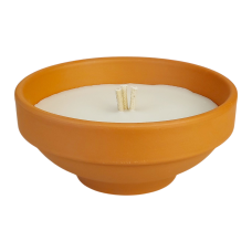 Свічка у глиняній чаші, ручної роботи з трьома гнотами 12год