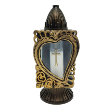 Лампадка капличка середня бронзова з серцем Glass Art 33ч